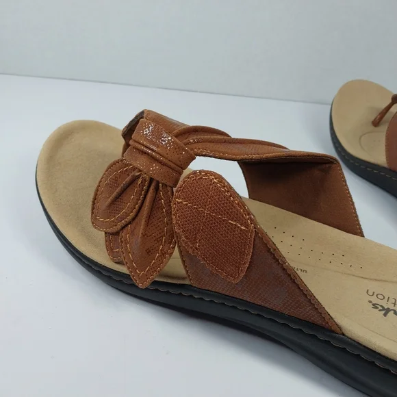 Clarks Collection Laurieann Rae Women SZ 12 Wide Brown Ultimate Comfort Sandals - Picture 11 of 16